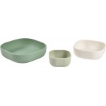 Béaba Set de Bols Silicone Vert Sauge/Coton/Vert Brumeux Béaba Set de Bols Silicone Vert Sauge/Coton/Vert Brumeux