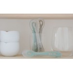 Béaba Set de Cuillères Siliconen Velours Gris/ Sage 8+ Mois (4 Pièces)
