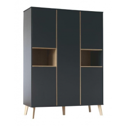 Pericles Style Black Armoire 5 portes
