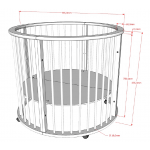 Jaxx Parc Bébé Rond DINO Ø 90 cm - White