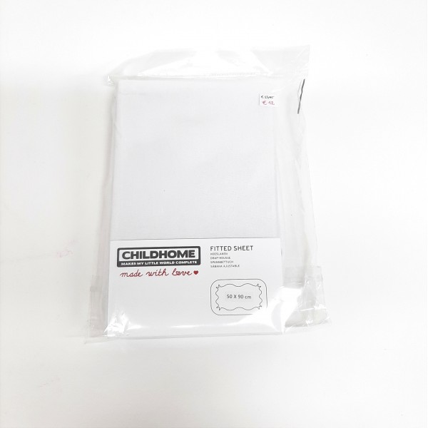 Childhome - Drap Housse Cododo - 50x90 Cm - Coton Bio - Blanc