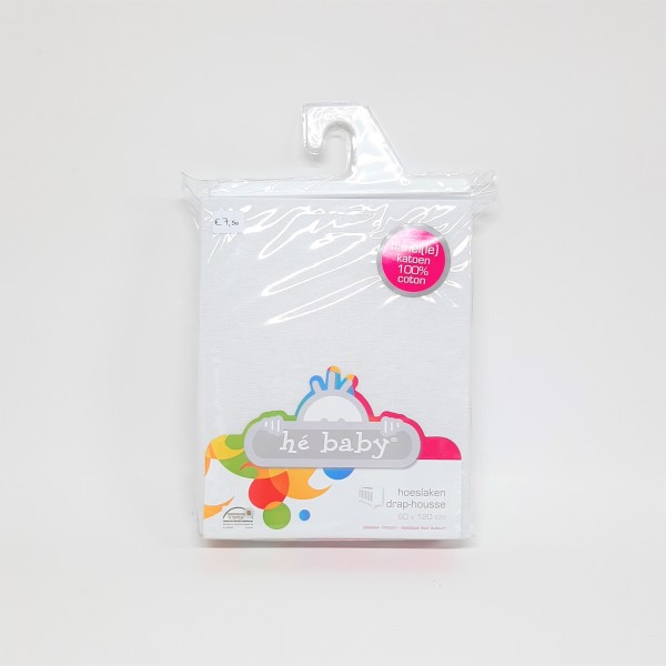 Hé Baby - Drap Housse pour Lit Bébé - 60x120 cm - Flanelle - Blanc