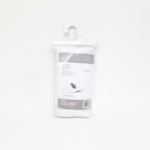 Quax  - Drap housse pour Lit Bébé Evolutif - 70x140/150cm - Jersey - Blanc
