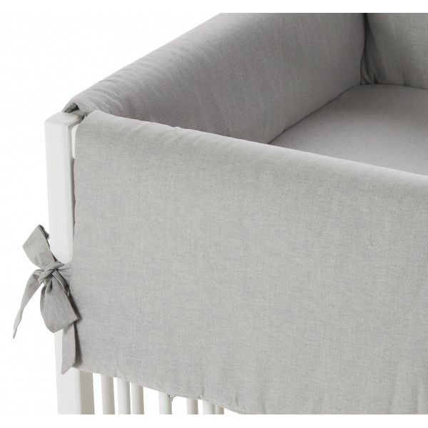Di Baby - Set de textile pour parc Chambray Gris - 2 pièces