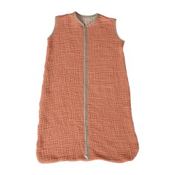 Quax - Sac de Couchage en Mousseline Naturelle - Abricot/Ecru - 70cm