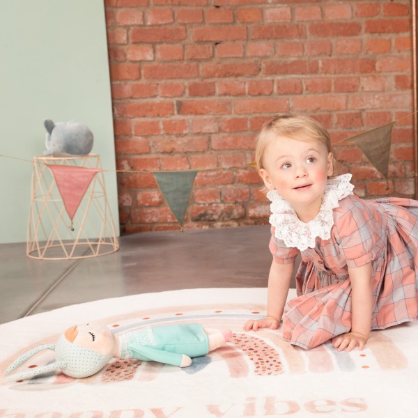 Little Gem Cozy Tapis de Jeu Bébé Happy Vibes Ø 120 cm